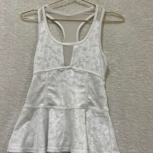 White floral lace workout tank top American eagle size small